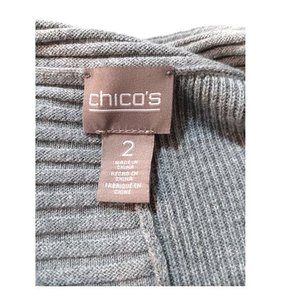 CHICO'S 2 Cowl Neck Sweater LG/12 Very Soft Gray Casual Work Office Career - Picture 5 of 8